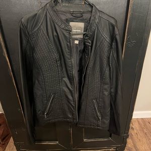 Black leather jacket